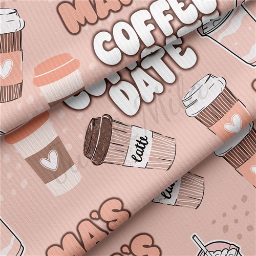 Mama's Coffee Date Rib Knit Fabric, RBK1510 & Get a Free $89.99 Embroidery Bundle