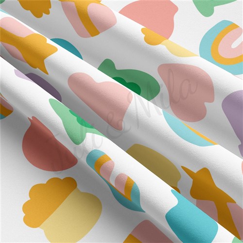 Lucky Charms Double Brushed Polyester Fabric Jersey Stretchy Soft Polyester Stretch Fabric