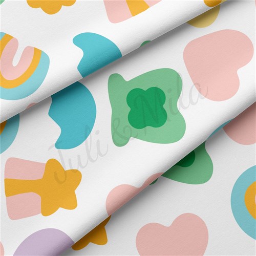 Lucky Charms Double Brushed Polyester Fabric Jersey Stretchy Soft Polyester Stretch Fabric