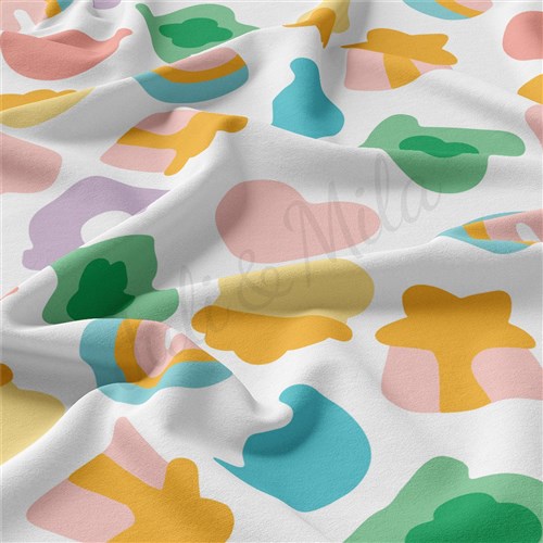 Lucky Charms Double Brushed Polyester Fabric Jersey Stretchy Soft Polyester Stretch Fabric