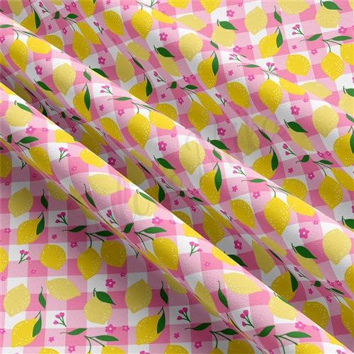 Lemon Summer Fruit Double Brushed Polyester Fabric Jersey Stretchy Soft Polyester Stretch Fabric