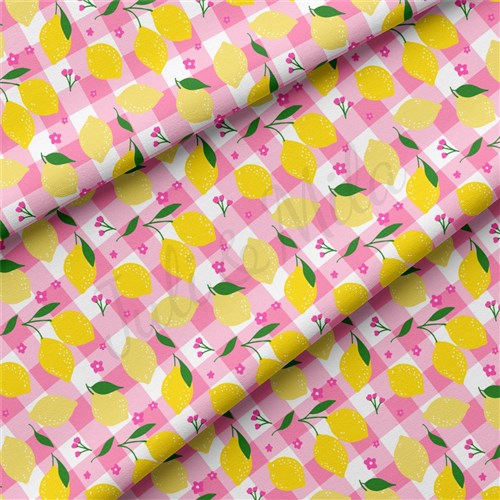 Lemon Summer Fruit Double Brushed Polyester Fabric Jersey Stretchy Soft Polyester Stretch Fabric