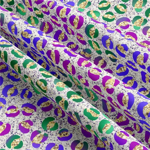 Mardi Gras Double Brushed Polyester Fabric Jersey Stretchy Soft Polyester Stretch Fabric