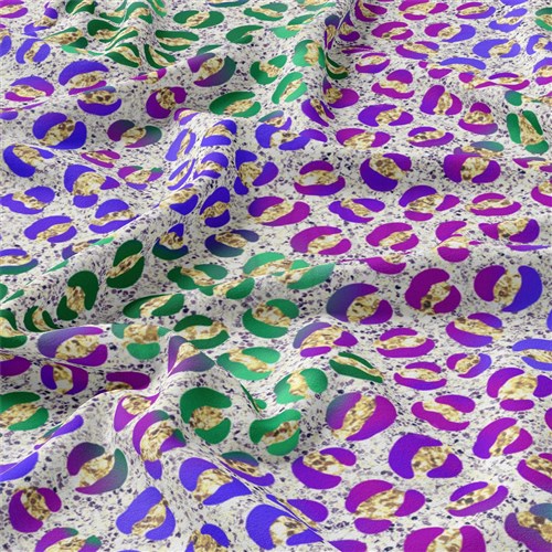 Mardi Gras Double Brushed Polyester Fabric Jersey Stretchy Soft Polyester Stretch Fabric