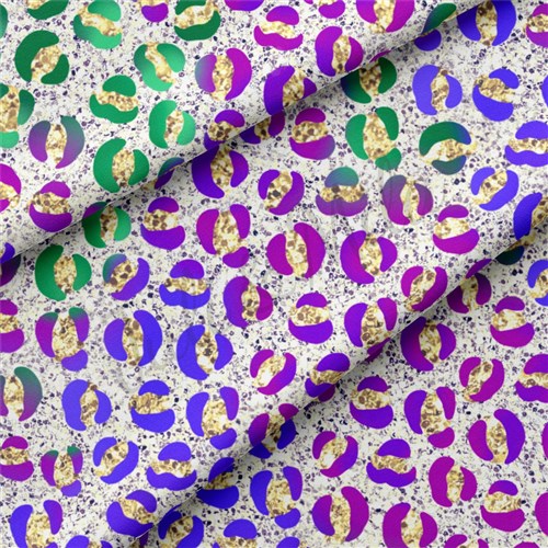 Mardi Gras Double Brushed Polyester Fabric Jersey Stretchy Soft Polyester Stretch Fabric