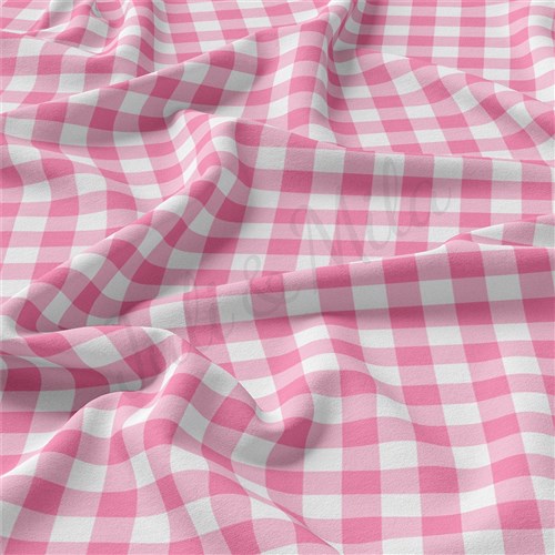 Gingham Double Brushed Polyester Fabric Jersey Stretchy Soft Polyester Stretch Fabric