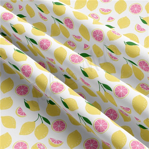 Lemon Summer Fruit Double Brushed Polyester Fabric Jersey Stretchy Soft Polyester Stretch Fabric