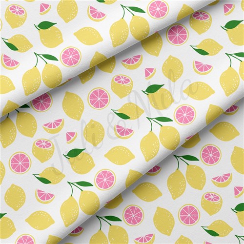 Lemon Summer Fruit Double Brushed Polyester Fabric Jersey Stretchy Soft Polyester Stretch Fabric