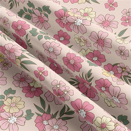 Floral Double Brushed Polyester Fabric Jersey Stretchy Soft Polyester Stretch Fabric