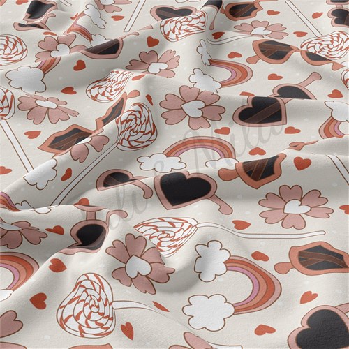 Valentine's Day Double Brushed Polyester Fabric Jersey Stretchy Soft Polyester Stretch Fabric