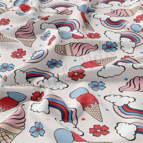 4th of July Patriotic Double Brushed Polyester Fabric Jersey Stretchy Soft Polyester Stretch Fabric