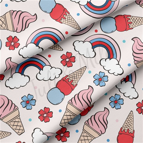 4th of July Patriotic Double Brushed Polyester Fabric Jersey Stretchy Soft Polyester Stretch Fabric