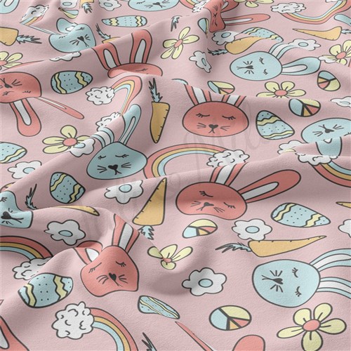 Easter Double Brushed Polyester Fabric Jersey Stretchy Soft Polyester Stretch Fabric