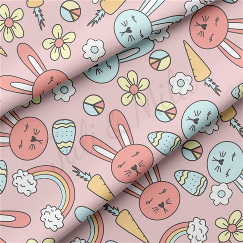 Easter Double Brushed Polyester Fabric Jersey Stretchy Soft Polyester Stretch Fabric