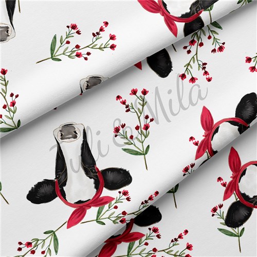 Cow Double Brushed Polyester Fabric Jersey Stretchy Soft Polyester Stretch Fabric