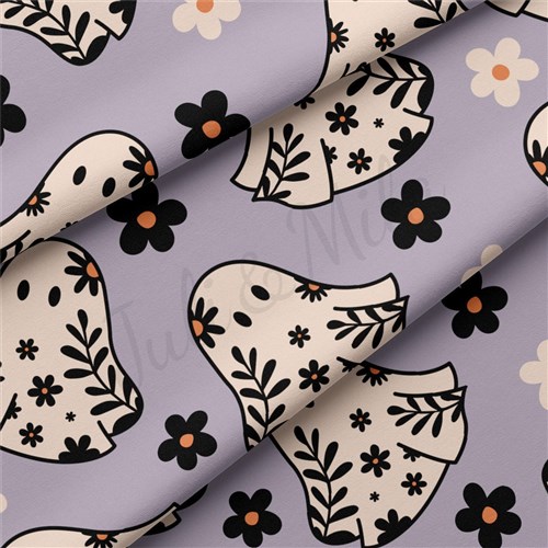 Halloween Ghosts Double Brushed Polyester Fabric Jersey Stretchy Soft Polyester Stretch Fabric