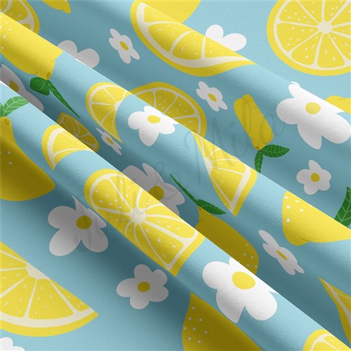 Lemon Double Brushed Polyester Fabric Jersey Stretchy Soft Polyester Stretch Fabric