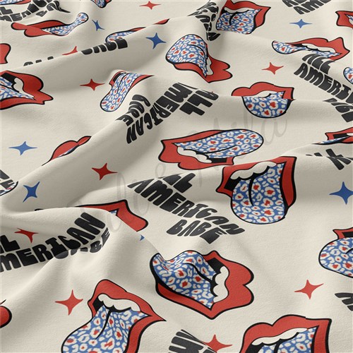4th of July Patriotic Double Brushed Polyester Fabric Jersey Stretchy Soft Polyester Stretch Fabric