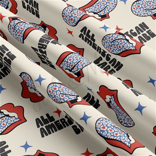 4th of July Patriotic Double Brushed Polyester Fabric Jersey Stretchy Soft Polyester Stretch Fabric