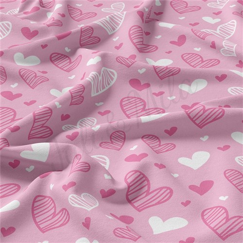 Valentine's Day Double Brushed Polyester Fabric Jersey Stretchy Soft Polyester Stretch Fabric