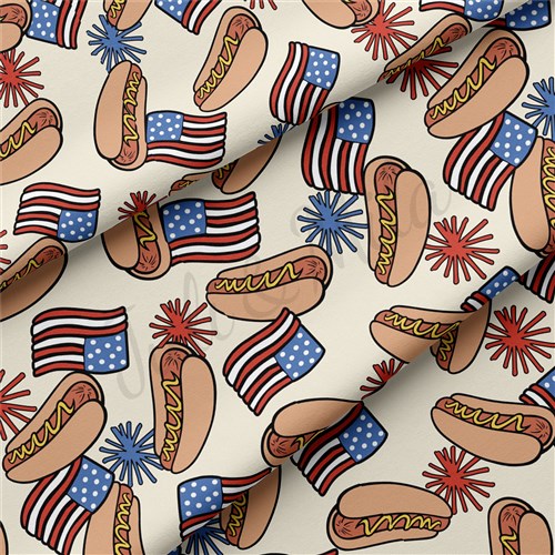 4th of July Patriotic Double Brushed Polyester Fabric Jersey Stretchy Soft Polyester Stretch Fabric