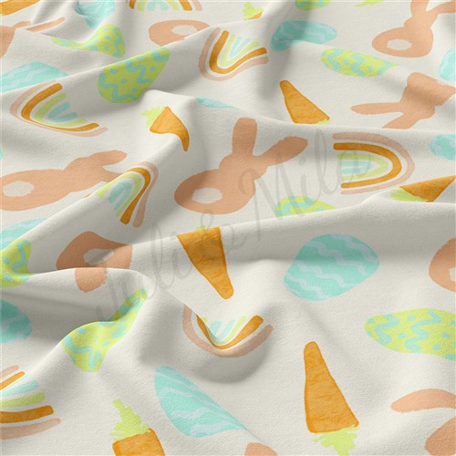 Easter Double Brushed Polyester Fabric Jersey Stretchy Soft Polyester Stretch Fabric