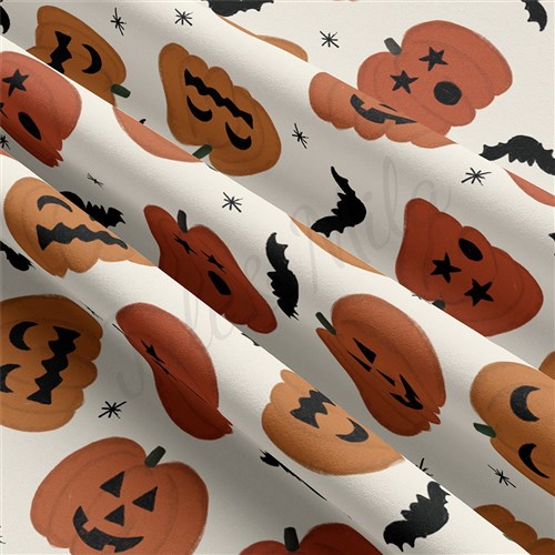 Halloween Autumn Fall Double Brushed Polyester Fabric Jersey Stretchy Soft Polyester Stretch Fabric