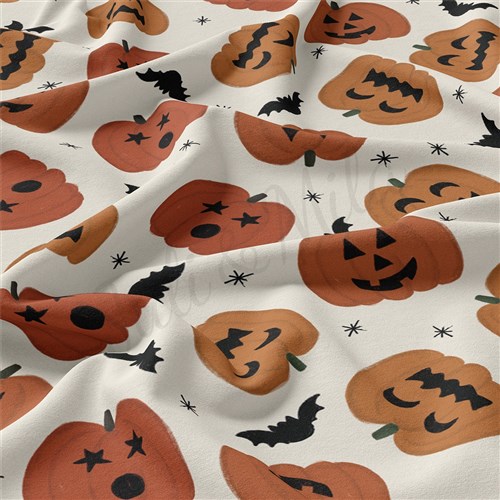 Halloween Autumn Fall Double Brushed Polyester Fabric Jersey Stretchy Soft Polyester Stretch Fabric