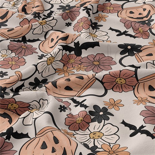 Halloween Ghosts Double Brushed Polyester Fabric Jersey Stretchy Soft Polyester Stretch Fabric