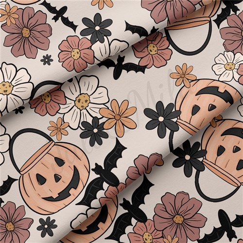 Halloween Ghosts Double Brushed Polyester Fabric Jersey Stretchy Soft Polyester Stretch Fabric