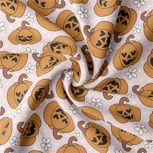 Halloween Ghosts Double Brushed Polyester Fabric Jersey Stretchy Soft Polyester Stretch Fabric