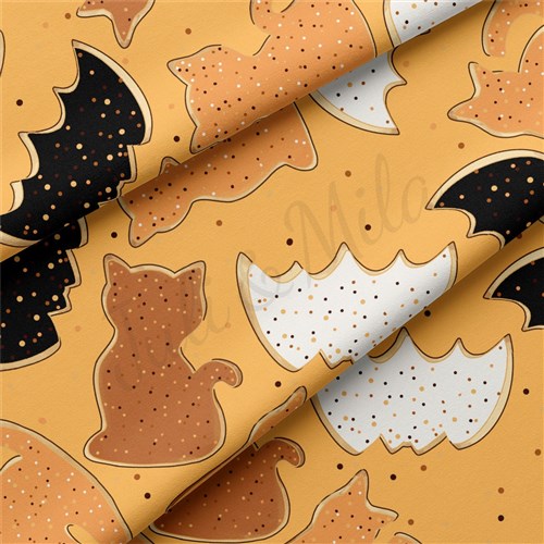 Halloween Ghosts Double Brushed Polyester Fabric Jersey Stretchy Soft Polyester Stretch Fabric