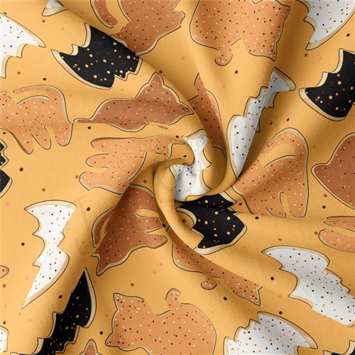 Halloween Ghosts Double Brushed Polyester Fabric Jersey Stretchy Soft Polyester Stretch Fabric