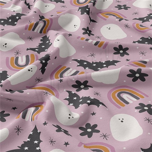 Halloween Autumn Fall Double Brushed Polyester Fabric Jersey Stretchy Soft Polyester Stretch Fabric
