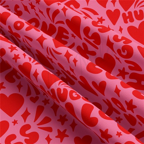 Valentine's Day Double Brushed Polyester Fabric Jersey Stretchy Soft Polyester Stretch Fabric