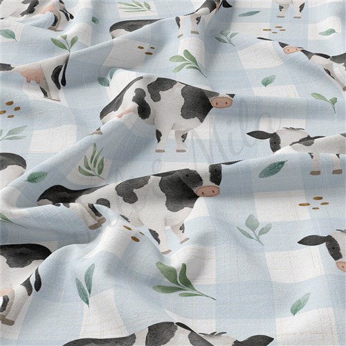 Cow Double Brushed Polyester Fabric Jersey Stretchy Soft Polyester Stretch Fabric