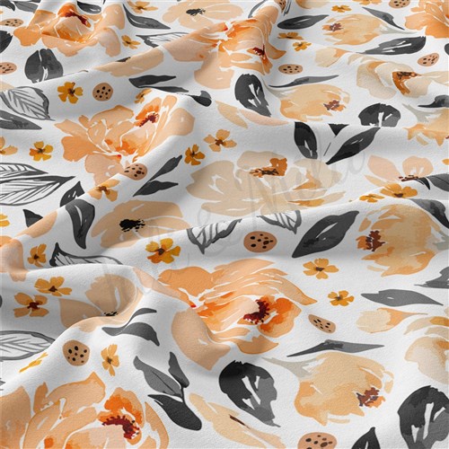 Floral Double Brushed Polyester Fabric Jersey Stretchy Soft Polyester Stretch Fabric