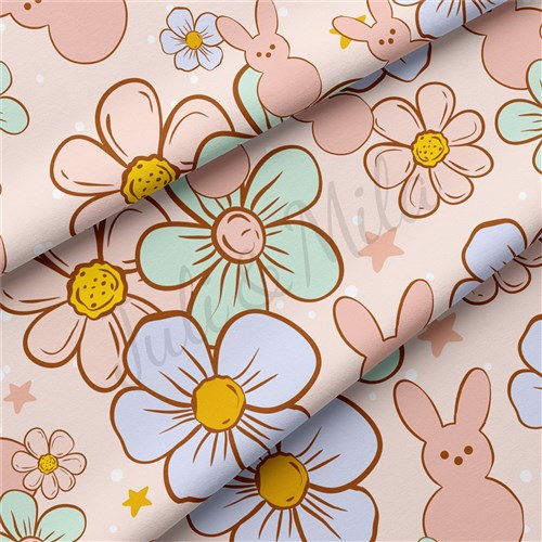 Easter Double Brushed Polyester Fabric Jersey Stretchy Soft Polyester Stretch Fabric