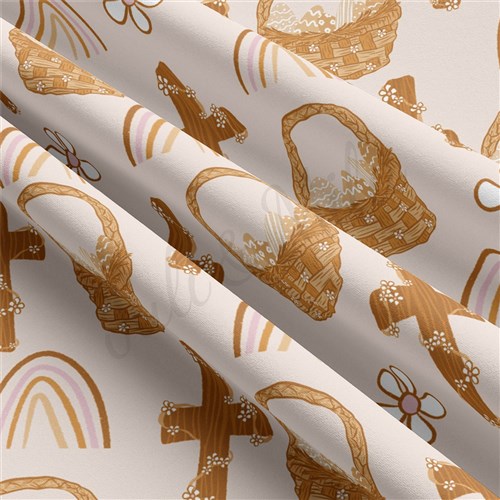Easter Double Brushed Polyester Fabric Jersey Stretchy Soft Polyester Stretch Fabric