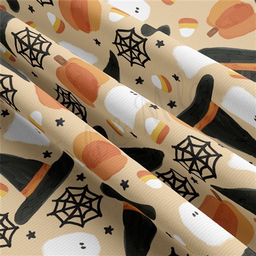 Autumn Fall Halloween Rib Knit Fabric, RBK1829 & Get a Free $89.99 Embroidery Bundle
