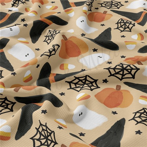 Autumn Fall Halloween Rib Knit Fabric, RBK1829 & Get a Free $89.99 Embroidery Bundle