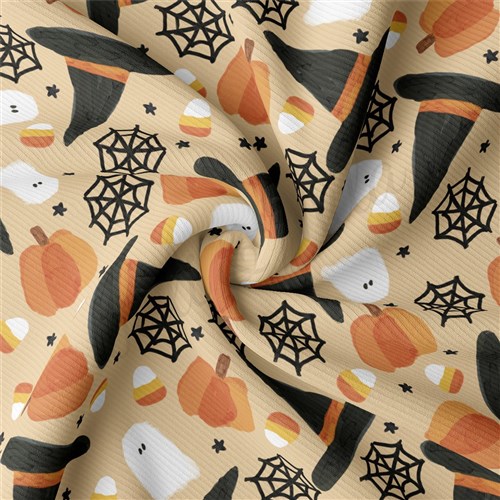 Autumn Fall Halloween Rib Knit Fabric, RBK1829 & Get a Free $89.99 Embroidery Bundle