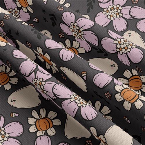 Autumn Fall Halloween Rib Knit Fabric, AA1824 & Get a Free $89.99 Embroidery Bundle