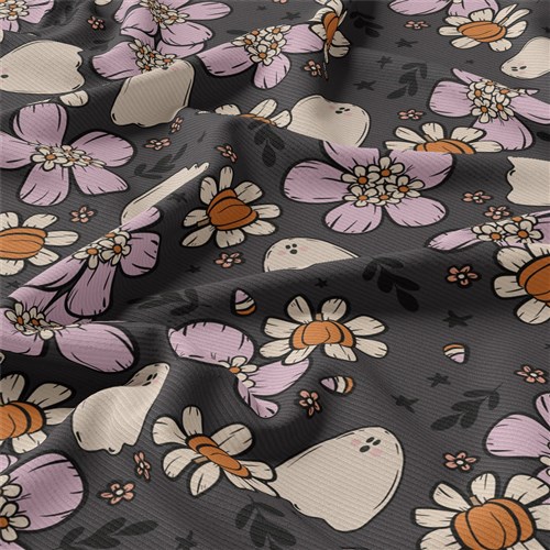Autumn Fall Halloween Rib Knit Fabric, AA1824 & Get a Free $89.99 Embroidery Bundle