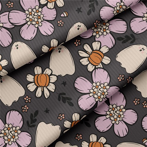Autumn Fall Halloween Rib Knit Fabric, AA1824 & Get a Free $89.99 Embroidery Bundle