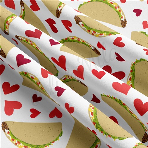Tacos Valentine's Day Double Brushed Polyester Fabric Jersey Stretchy Soft Polyester Stretch Fabric
