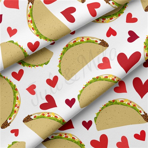 Tacos Valentine's Day Double Brushed Polyester Fabric Jersey Stretchy Soft Polyester Stretch Fabric