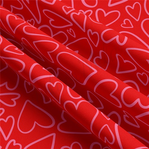 Valentine's Day Double Brushed Polyester Fabric Jersey Stretchy Soft Polyester Stretch Fabric