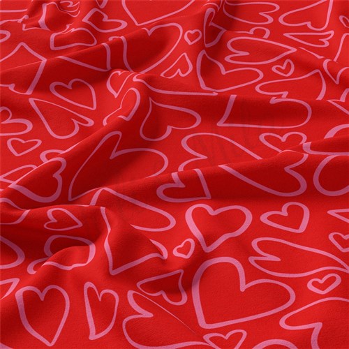 Valentine's Day Double Brushed Polyester Fabric Jersey Stretchy Soft Polyester Stretch Fabric