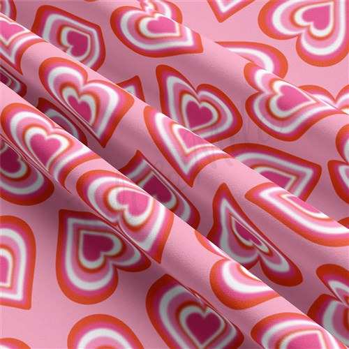 Valentine's Day Double Brushed Polyester Fabric Jersey Stretchy Soft Polyester Stretch Fabric